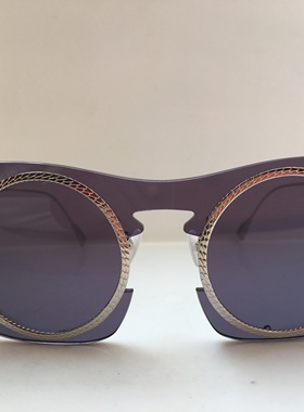 MK by Mike Nuosl透明灰蓝银色圆框款太阳镜男女通用墨镜文艺个性