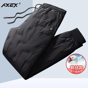 男外穿加绒加厚冬季 男弹力保暖棉裤 裤 鹅绒裤 男 子2025年新款 羽绒裤