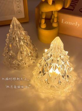 ins风LED冰川小夜灯氛围灯室内发光圣诞节房间装饰浪漫布置小摆件