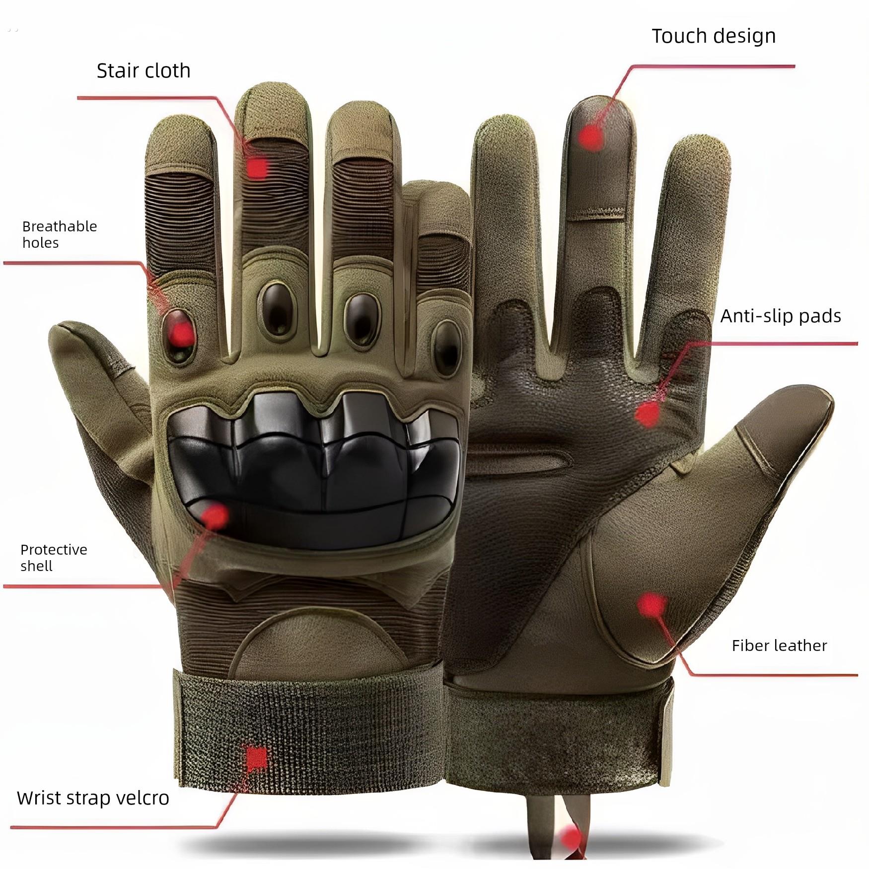 战术手套全指四季户外登山运动健身触屏防滑耐磨格斗骑行训练手套