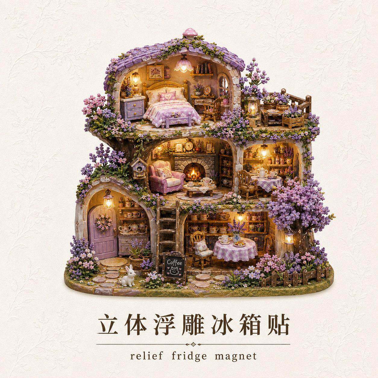 【薰衣草之家】立体树脂浮雕冰箱贴创意纪念品个性装饰品高级磁吸