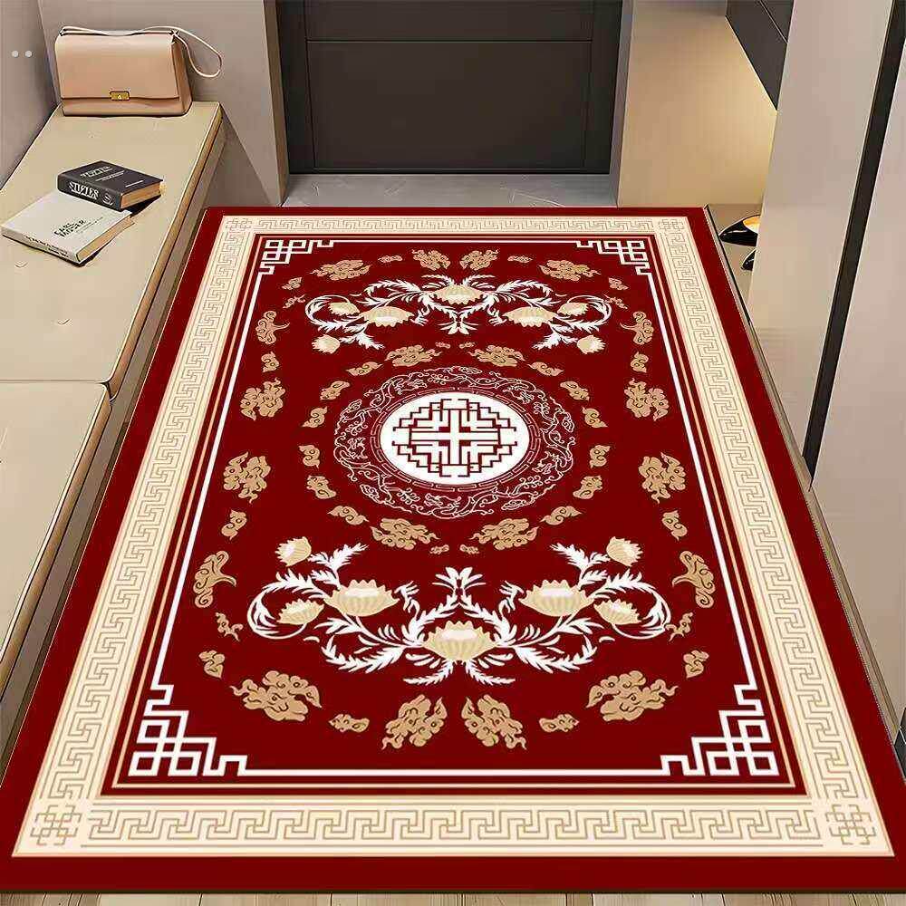 红色入户门硅藻泥地垫玄关地垫浴室门口地垫防滑满铺大尺寸可定制