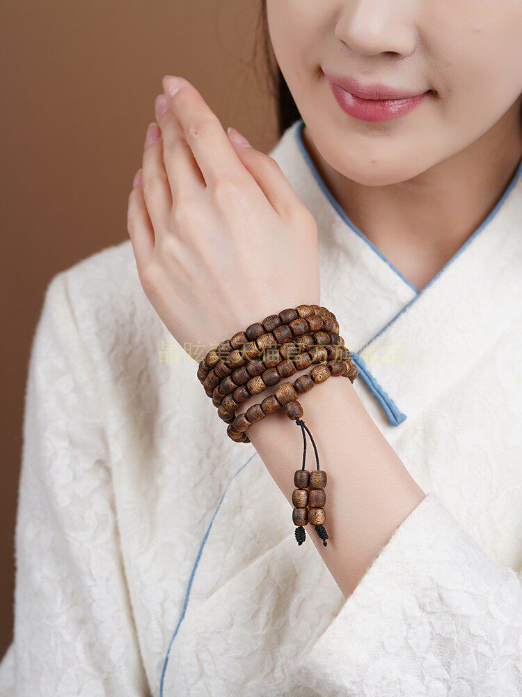 베트남의 나트랑 AGARWOOD 팔찌 QI NANMU WENWAN 팔찌 조디악 년 부처님 구슬 팔찌 남성과 여성의 고지방 선물