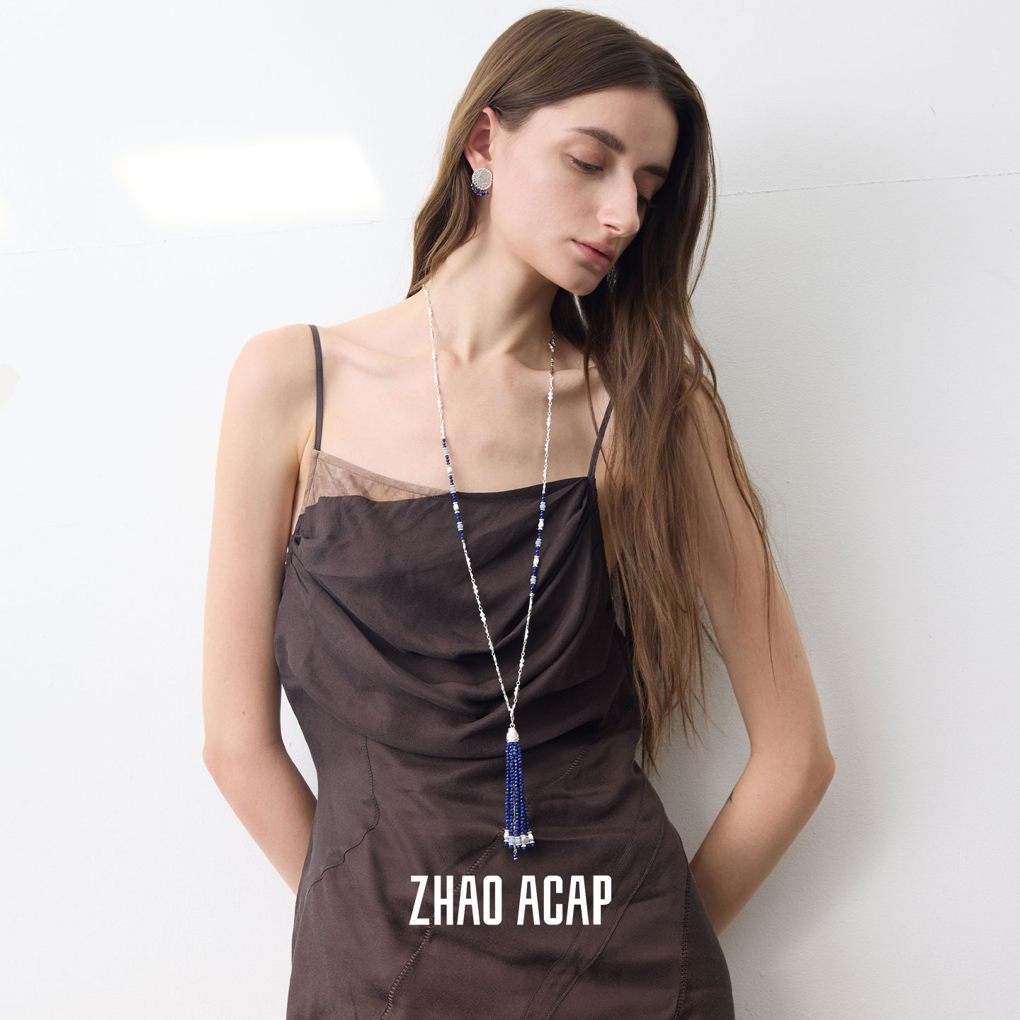 ZHAO ACAP原创设计流浪诗人青金石流苏长项链吊坠可拆卸