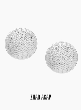 ZHAO ACAP原创设计竹编编织纹理耳环小耳钉