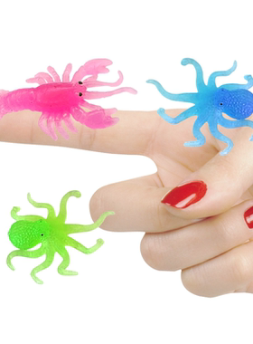 软胶仿真小龙虾迷你章鱼八爪鱼套装可漂浮幼儿园儿童认知戏水玩具