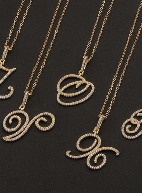 欧美独立站饰品微镶锆石草体26英