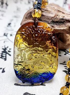 全珠链多彩龙牌吊坠吉祥如意渐变