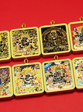 六臂大黑天藏传唐卡精工描金黑财