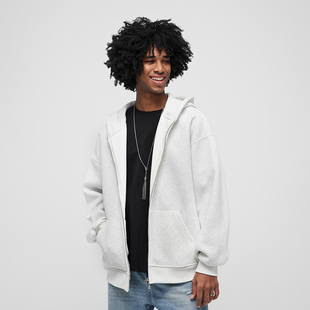 GTRG日系基础款重磅连帽休闲厚棉潮流宽松街头百搭运动风开衫外套