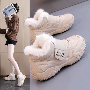 -冬季女款魔术贴复古高帮2026鞋德训加绒2新款运动休闲鞋爆款K18