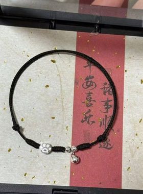 手饰红绳手链轻奢本命年铃铛女进宝抓财红绳情侣百搭款猫爪礼物