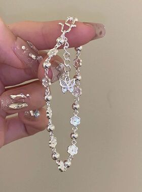 小众花朵小桃桃花送礼物国风灼灼简约女友蝴蝶手链爆款轻奢