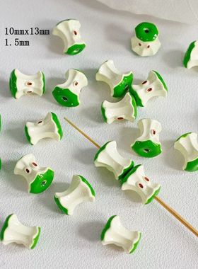 手工钻苹果配饰diy烤精致配件掉漆吊坠核配件手机链合金滴油