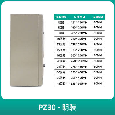 TENGEN天正电气配电箱PZ30家用空开布线箱明装暗装断路器空气开关