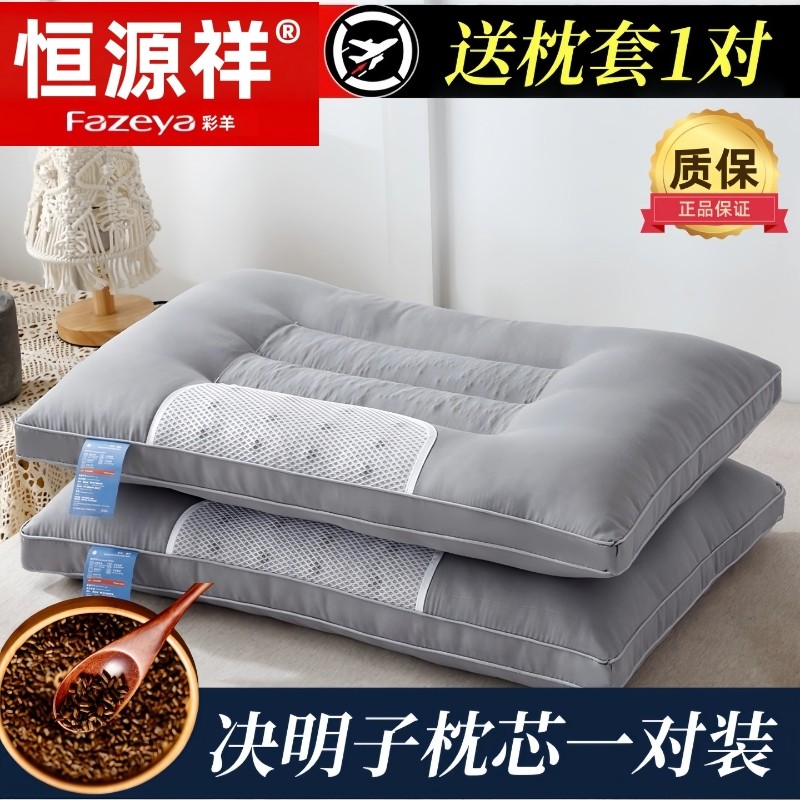 决明子枕头枕芯一对装家用不塌陷不变形护颈椎助睡眠防螨单双人夏