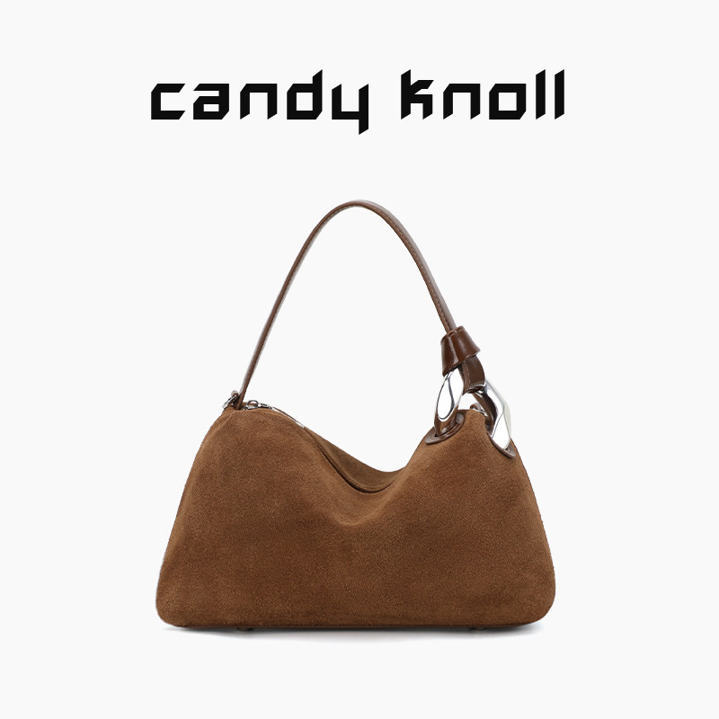 单肩包女2025新款真皮枕头包大容量复古通勤斜挎包包磨砂皮女包大