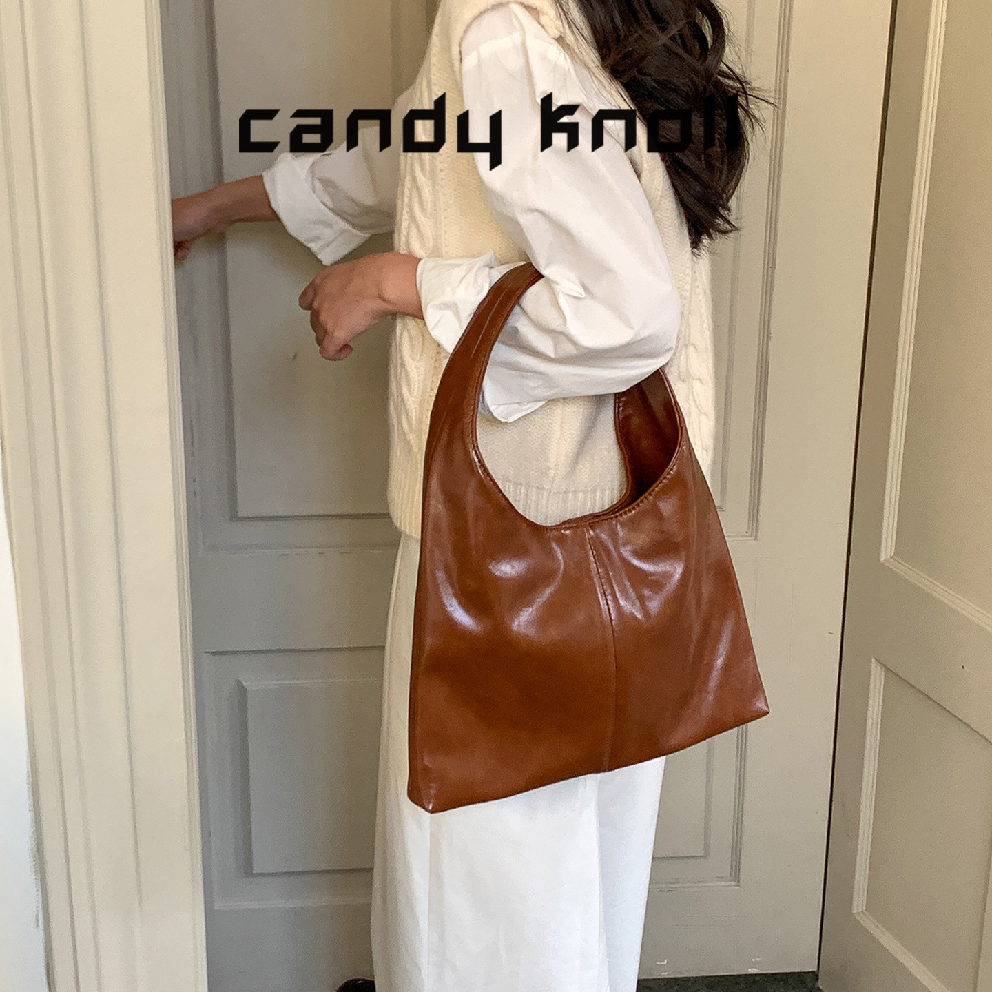 托特包大容量纯色软皮手提通勤包