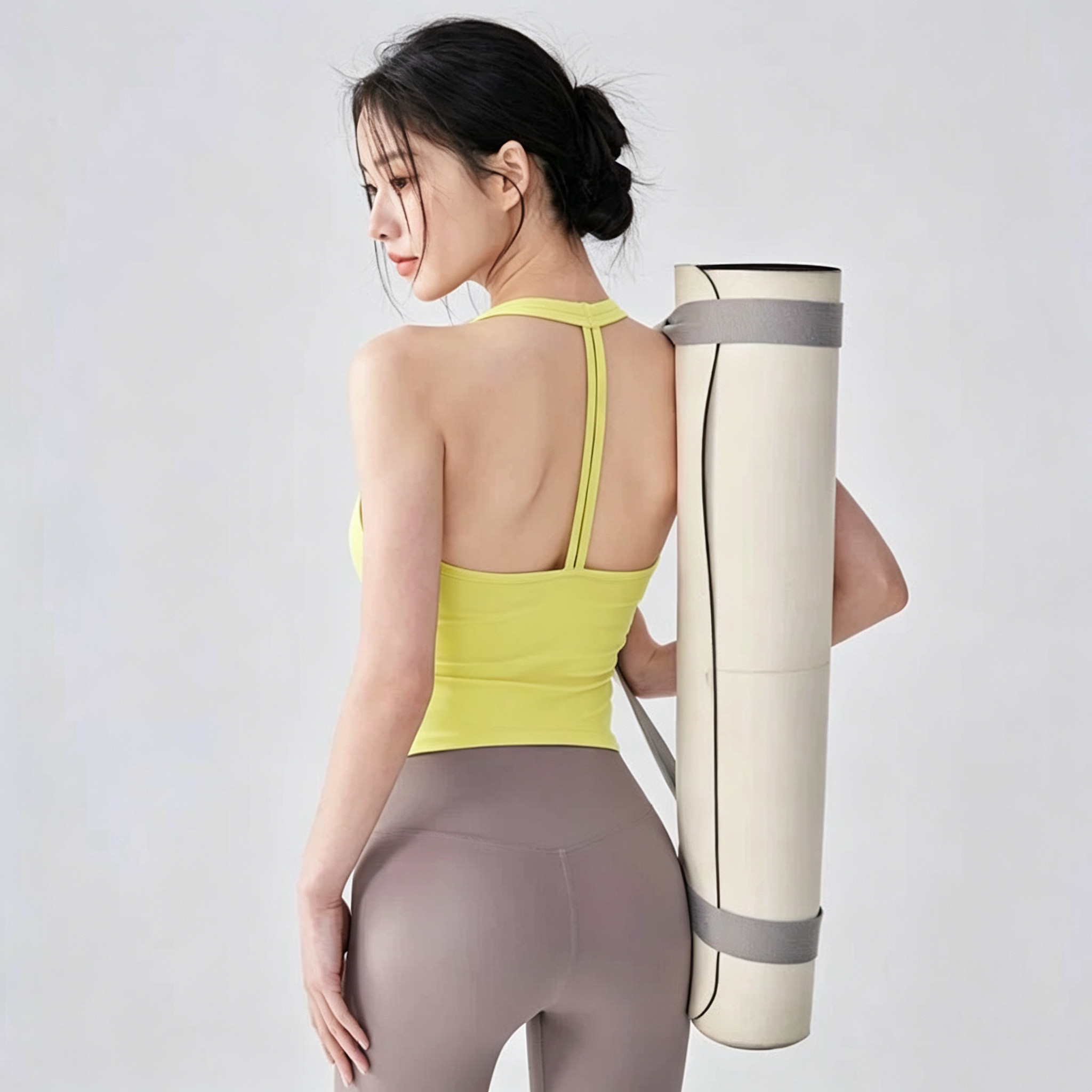 运动内衣女V领夏季挂脖美背瑜伽服背心聚拢外穿跑步训练健身文胸