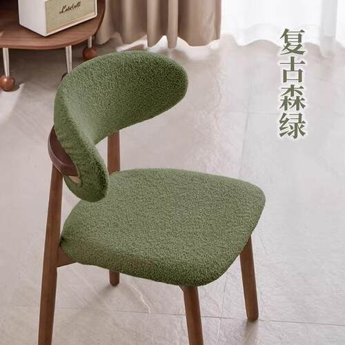 现货泰迪绒凳子套罩o原木风月亮椅子套罩防猫抓坐垫套全包裹靠背