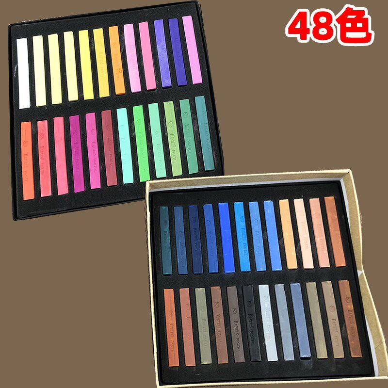 速发12/24色粉笔彩色棒色粉棒立体热缩片上色粘土腮偶上妆画彩盘
