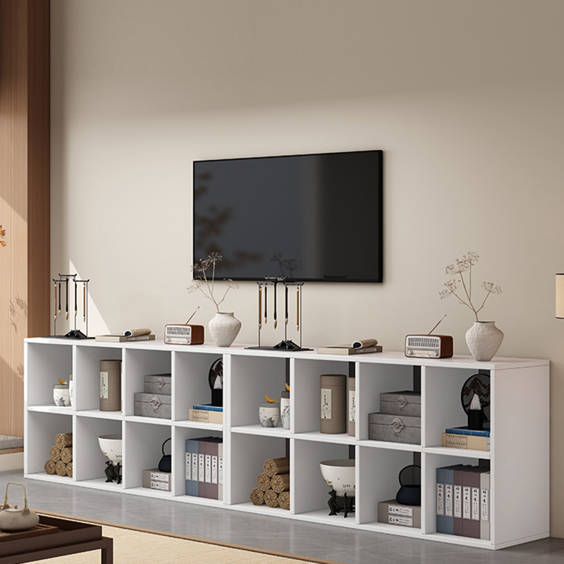 速发物厅矮柜柜柜电视机柜落地简约书架靠墙柜子多格储客收纳书置