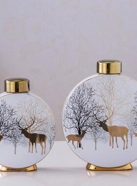 速发轻奢陶瓷储客罐样件美式物厅玄关酒柜装饰品摆板间家居摆设