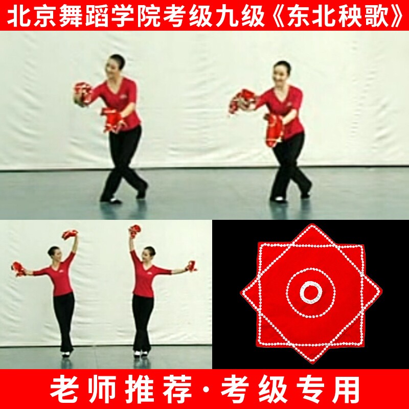 北京舞蹈学院考级专用九级东北秧歌手绢花道d具二人转手绢八角巾
