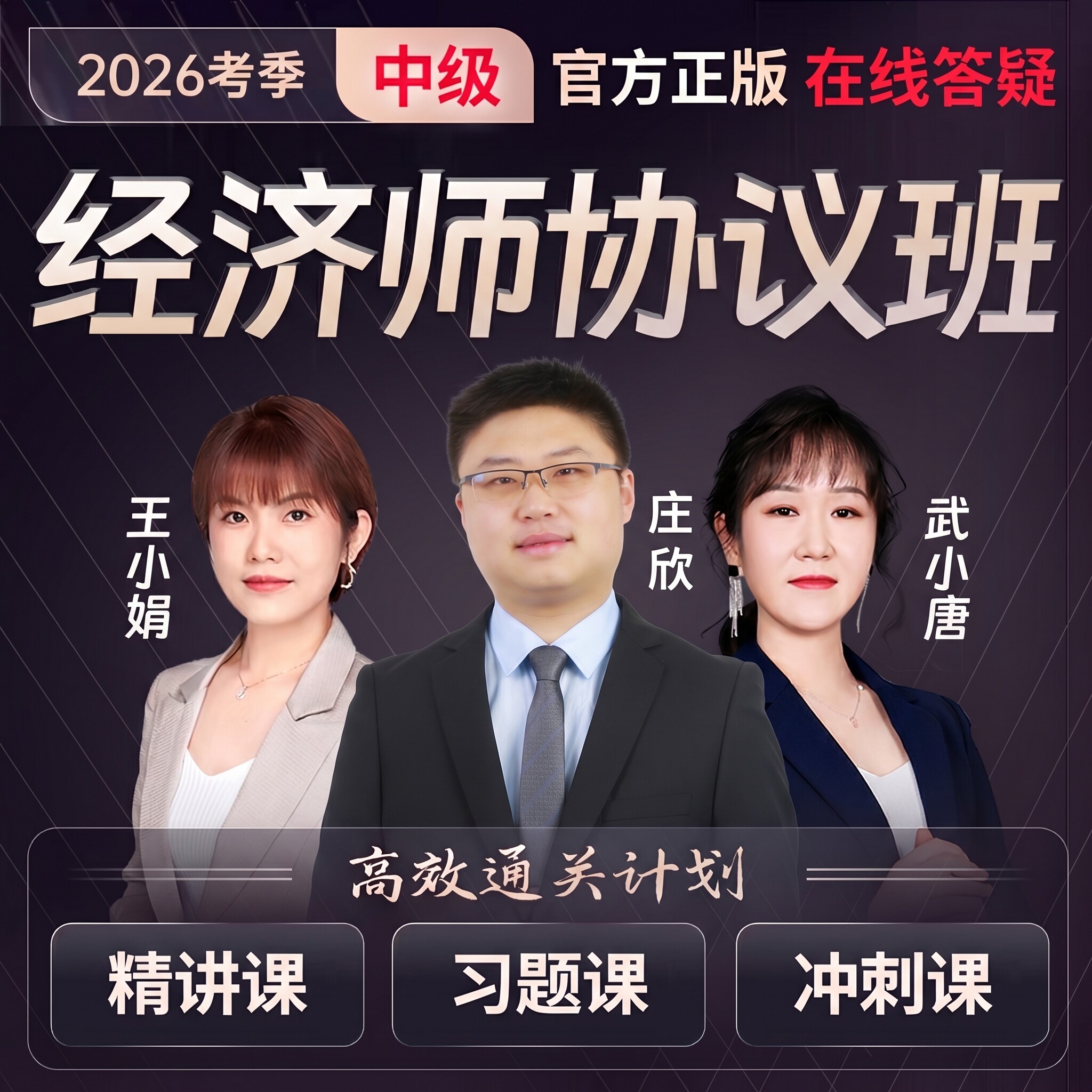 2026年中级经济师协议网课视频官方教材课程题人力工商金融武小唐