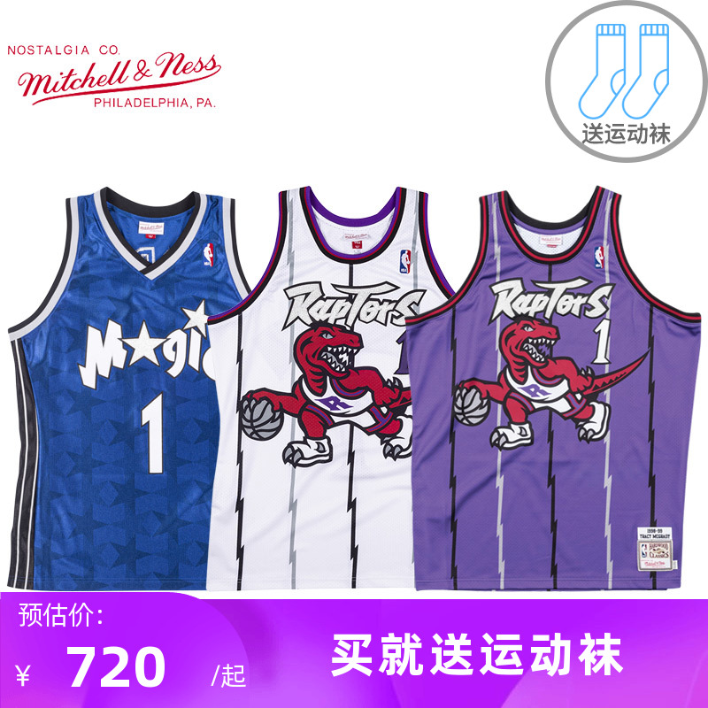 Mitchell Ness复古篮球衣刺绣AU球员版NBA魔术队00赛季麦迪篮球服 运动/瑜伽/健身/球迷用品 篮球服 原图主图