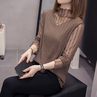 蕾丝打底衫女胖mm遮肚子小衫义乌内搭T恤秋冬季2025新款秋装上衣