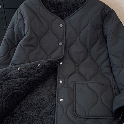 加绒加厚轻薄羽绒棉服外套女冬季