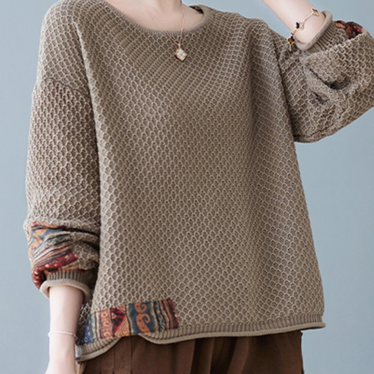 新中式针织衫宽松洋气欧货妈妈