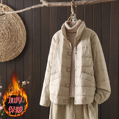 二棉外套女秋冬轻薄夹棉