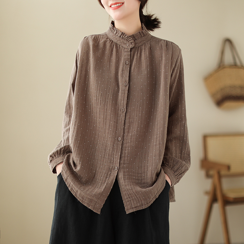 田园衬衫时尚2025年秋季新款