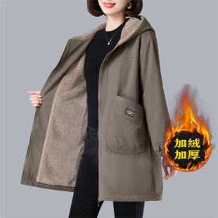 棉袄棉服外套 妈妈中长款 今年流行爆款 加绒加厚派克服女士秋冬新款