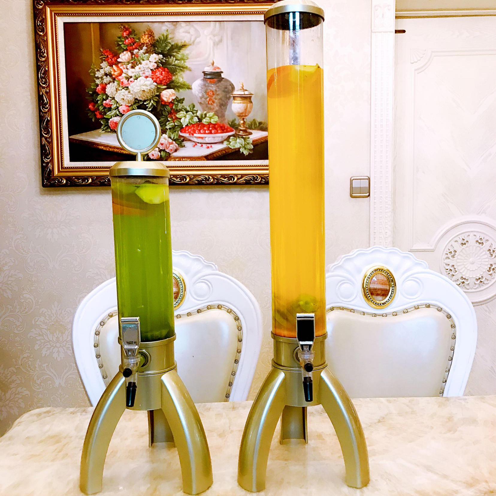 三角酒炮1.5L2L小容量分酒器酒吧夜店酒桶带冰柱带灯酒水促销