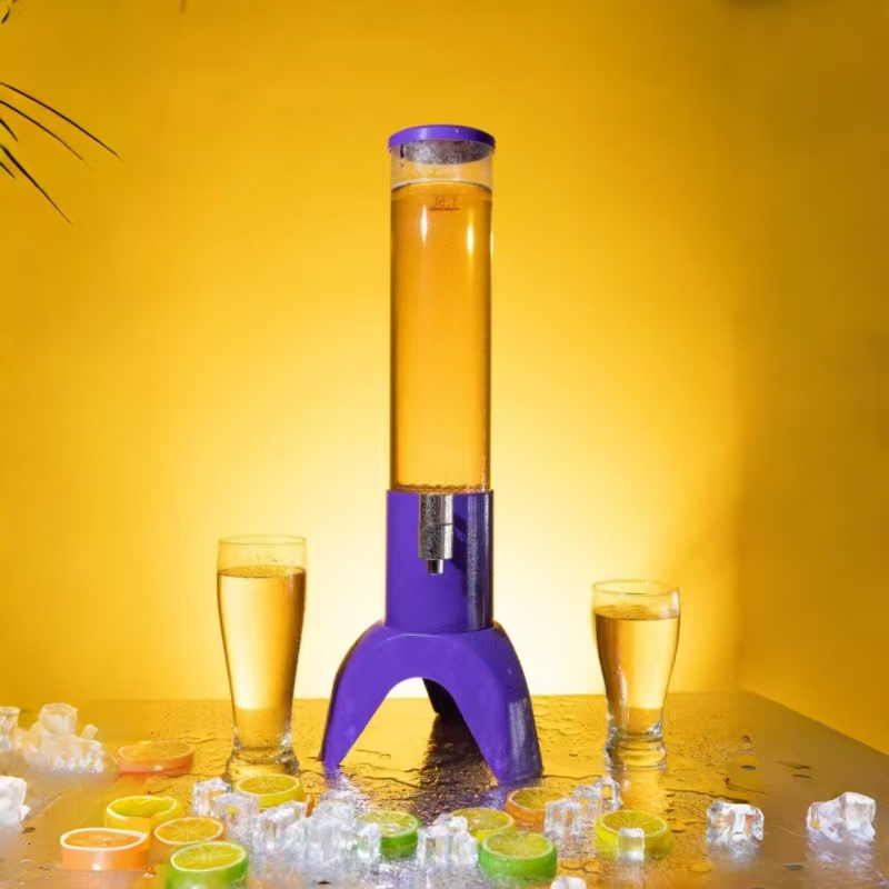 火山三角酒炮过滤网1L1.5L2L高档高颜值扎啤桶果汁鼎饮料果汁桶