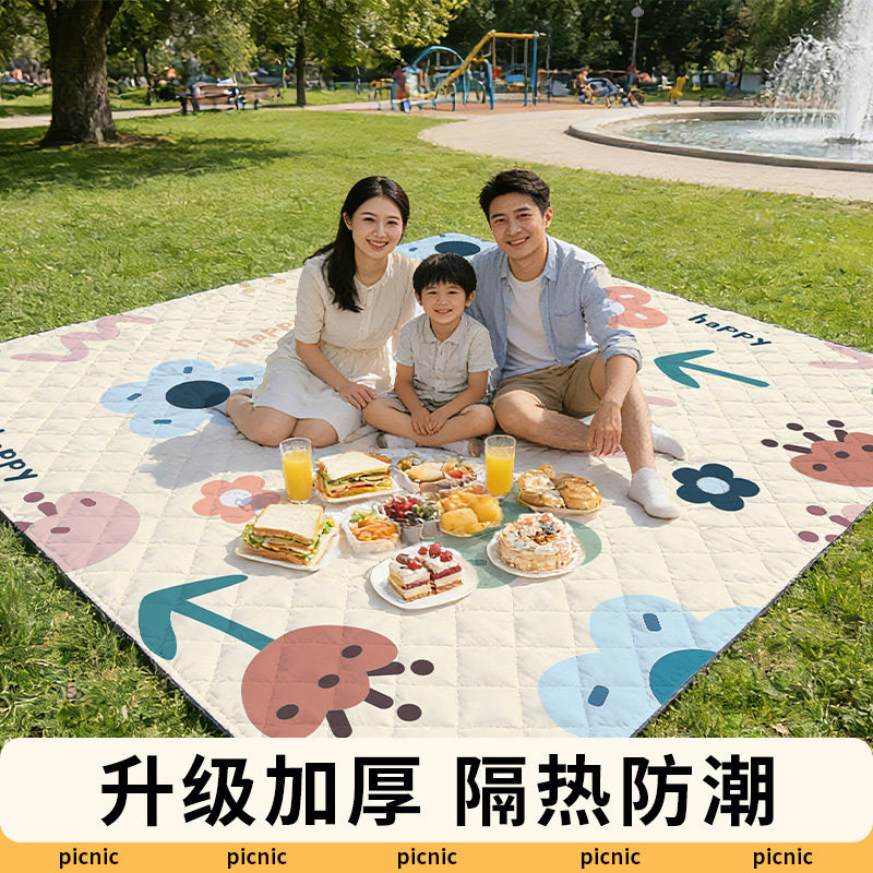 野餐垫户外防潮垫便携户外春游坐垫公园露营地毯防水野餐垫沙滩垫