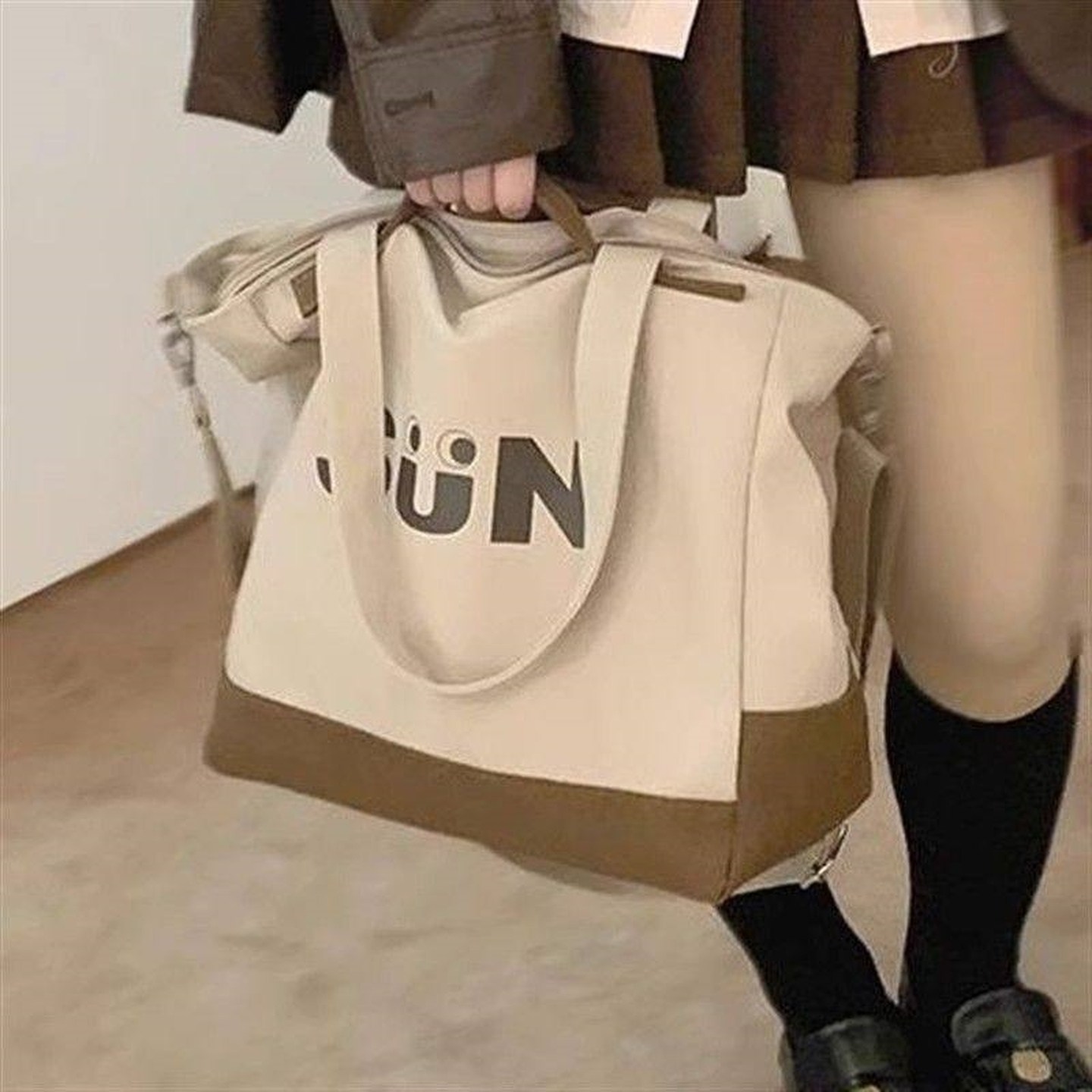 帆布包女初中生大容量上班通勤高级感简约学生托特手提袋单肩包