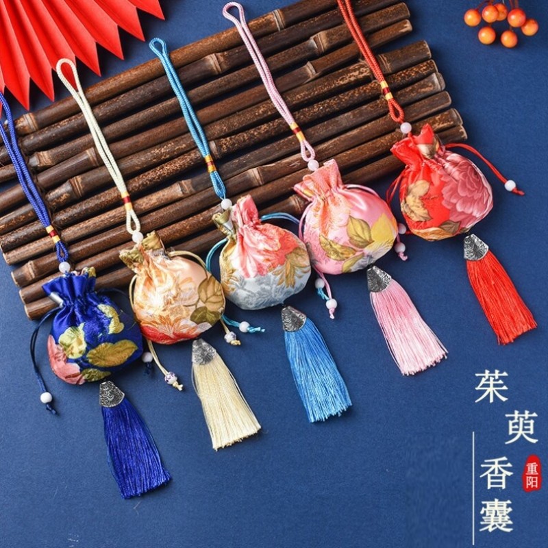 重阳节茱萸香包桂花香囊diy手工材料包活动礼品荷包香袋随身车挂