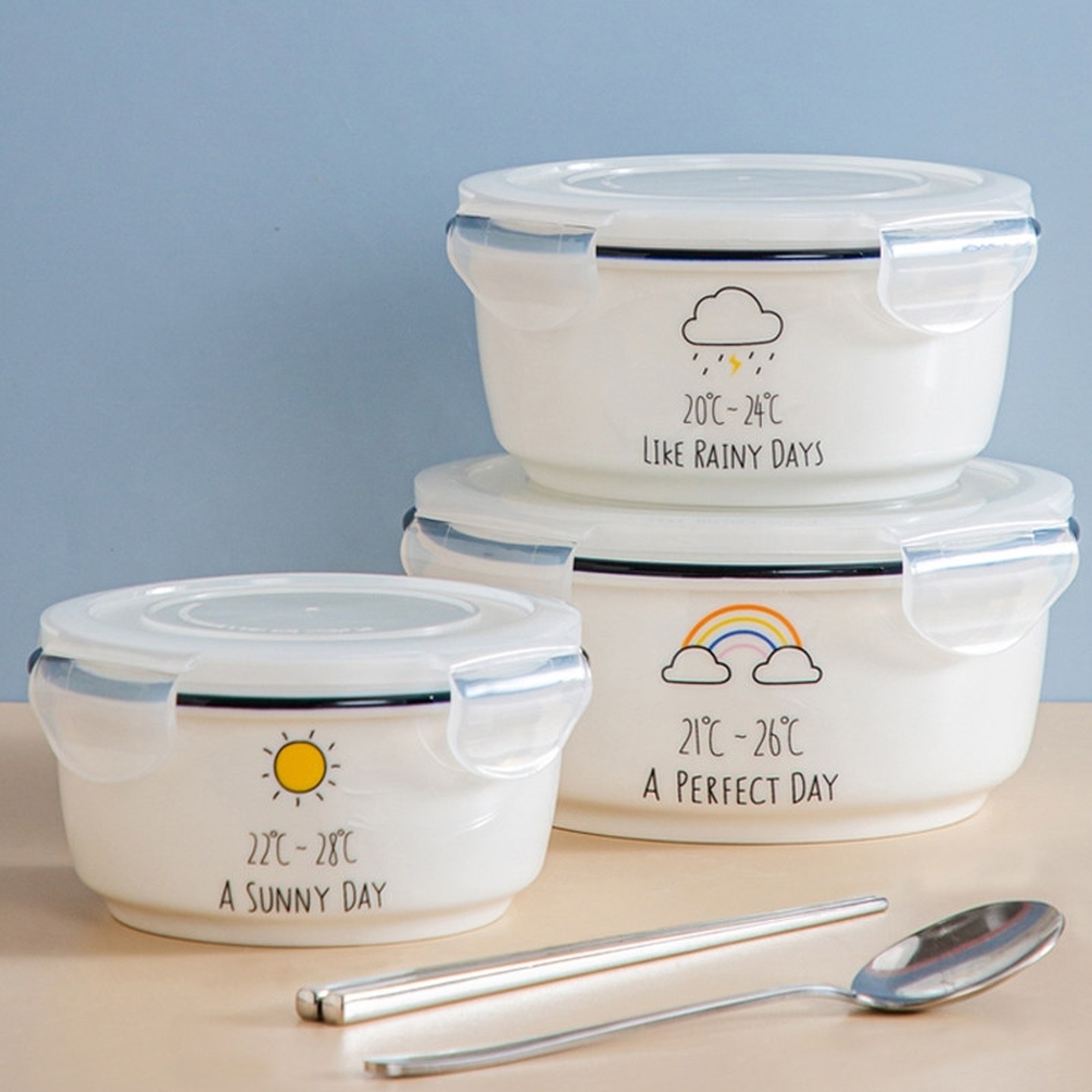 陶瓷饭盒微波炉加热陶瓷微波炉专用汤碗上班族带盖泡面碗密封