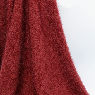 秋冬四面弹萨摩耶毛毛布料长毛圈圈毛垂坠连衣裙大衣羊毛时装面料