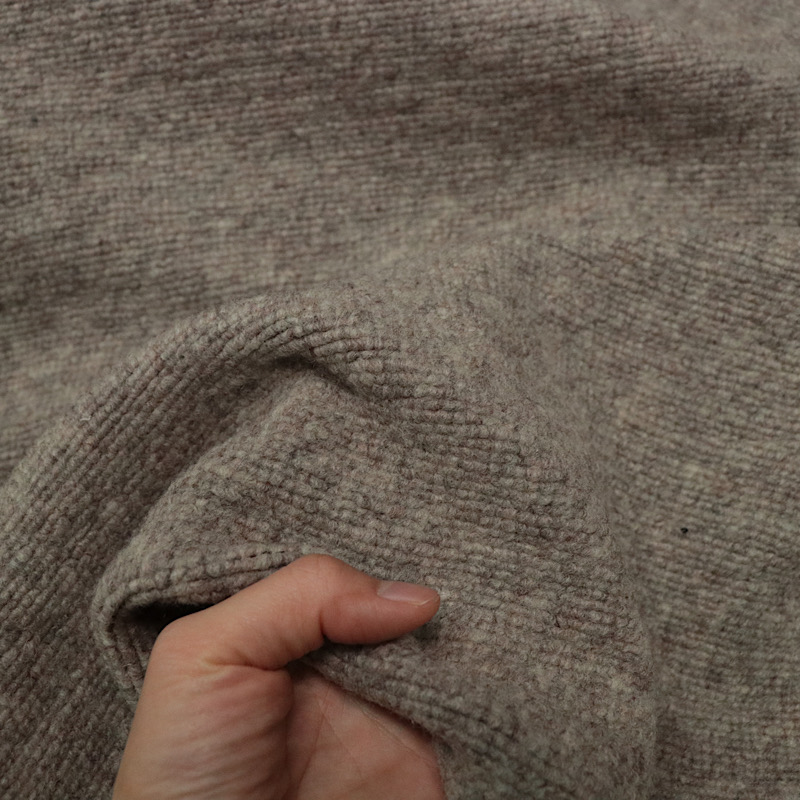 燕麦米色秋冬针织羊毛混纺布料 加厚保暖半裙连衣裙外套时装面料