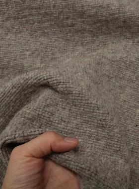 燕麦米色秋冬针织羊毛混纺布料 加厚保暖半裙连衣裙外套时装面料