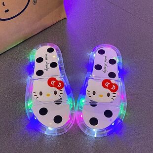 发光拖鞋儿童夏季外穿女卡通可爱灯光LED灯软底灯光水晶凉鞋