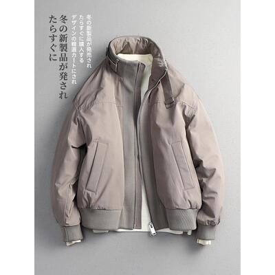 【CMZK】冬季 日系极简轻奢 90白鸭绒 针织拼接立领羽绒服外套 男