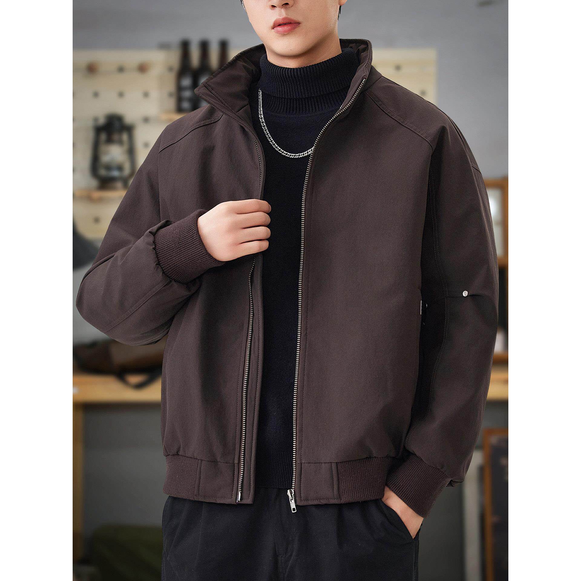 2025冬季新款工装风翻领羽绒服男90鸭绒保暖棉袄潮牌痞帅夹克外套