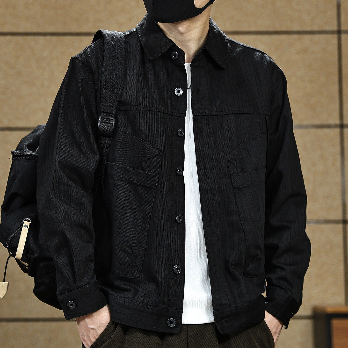 美式复古重磅水洗夹克外套男士春秋新款宽松休闲百搭设计感上衣潮