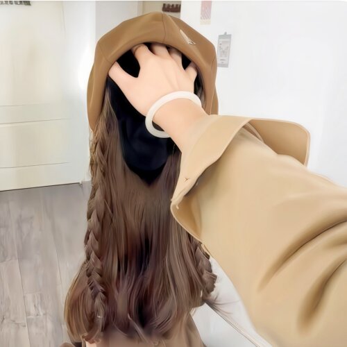 贝雷帽假发帽子女款2025新款长发全头套高颅顶假发片女自然波浪卷